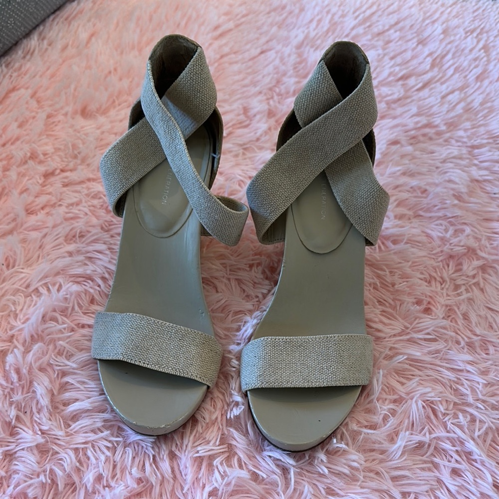 BCBGeneration Tan Heels with Modern Design